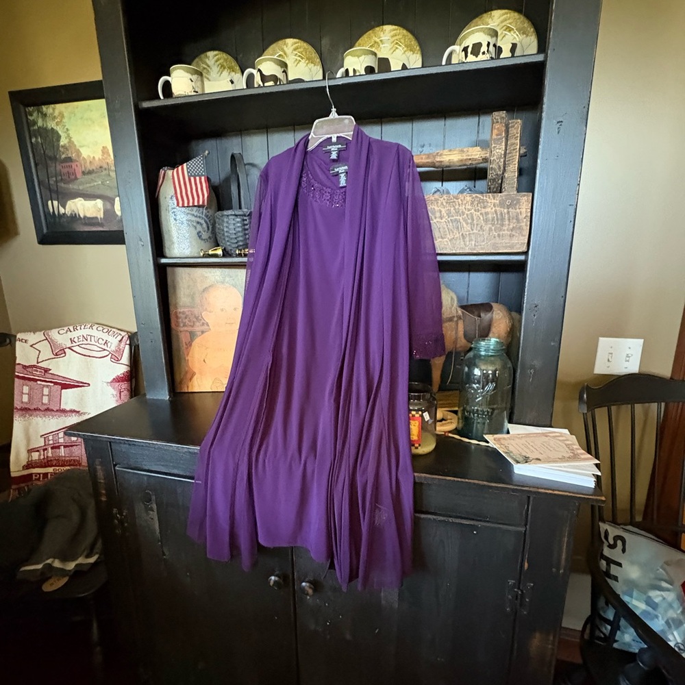 R&M Richards Deep Purple Lace Dress